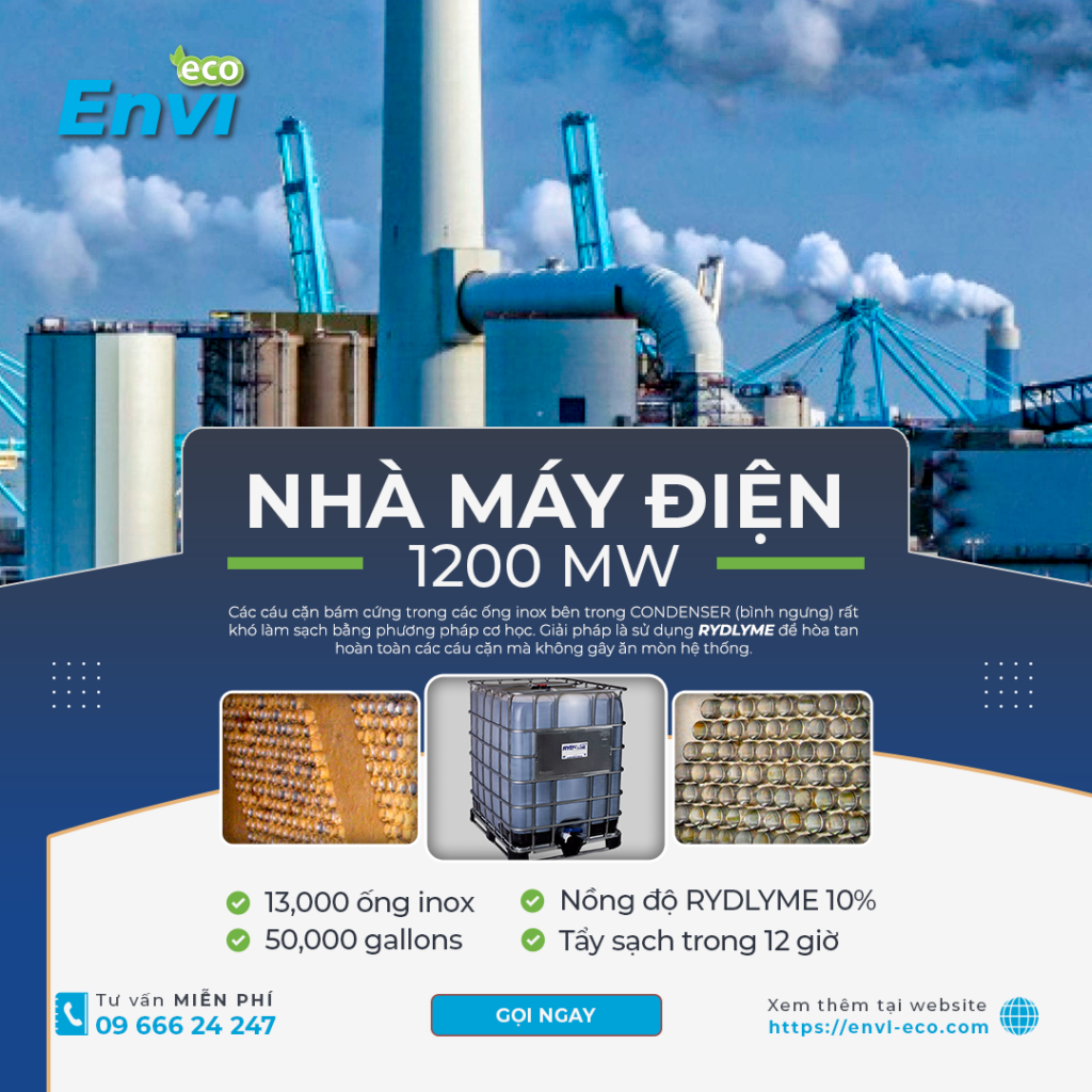 Tẩy cáu cặn bình ngưng Condenser nhà máy điện 1200 MW